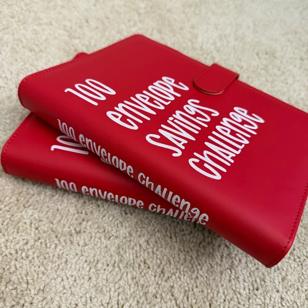 RED 100 Money Savings Challenge A5 Money Binder Book Money Budget Book Budget